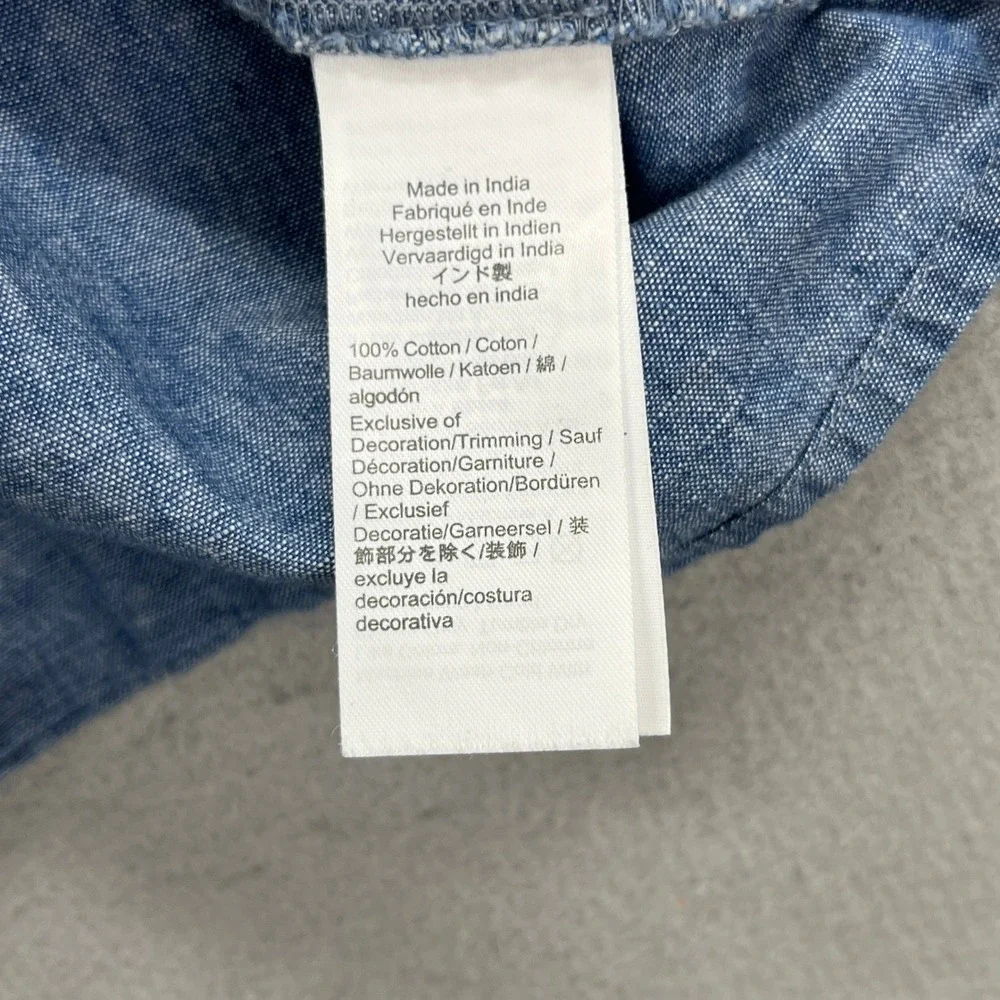 Crewcuts Chambray Dress Girls 8 Blue Smocked Long Sleeve School Preppy Cottage